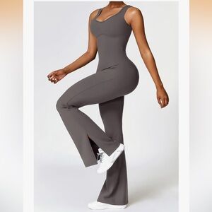 OEAK Womens Flare Leg Jumpsuit